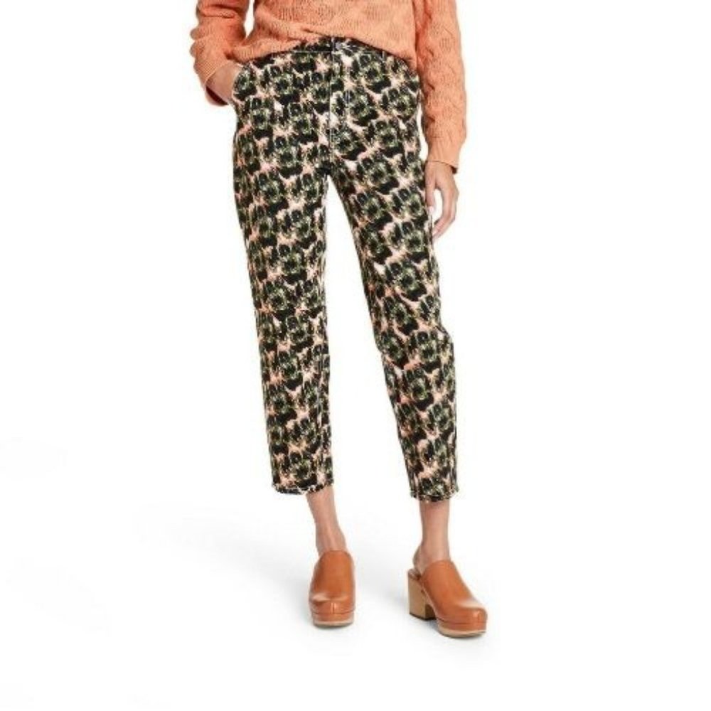 Women's Animal Print High-Rise Tapered Jeans - Rachel Comey x Target Olive Green